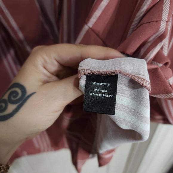 Torrid Womens Blazer Boyfriend Mauve Pink White Striped Business Casual Jacket 5 - Picture 12 of 13